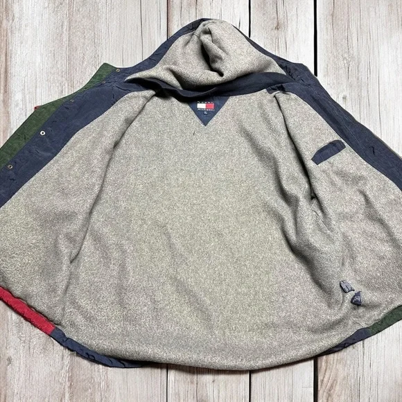 Vintage 90s Tommy Hilfiger Athletic Gear Men’s XL Color Block Crest Jacket Coat - Picture 3 of 11